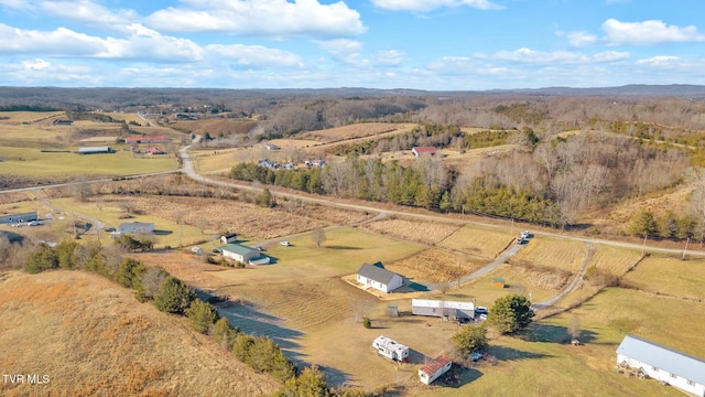 bird's eye view featuring a rural view