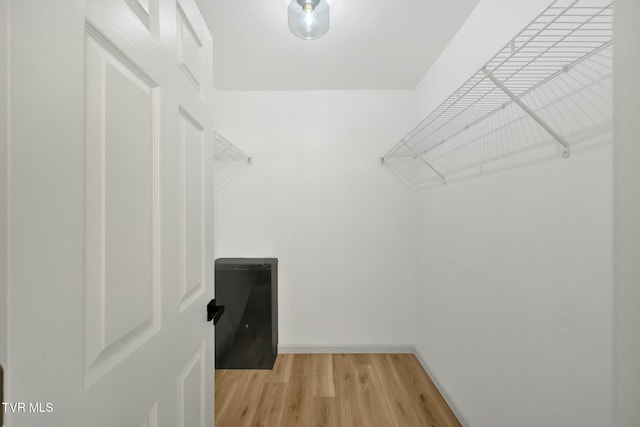 walk in closet featuring hardwood / wood-style flooring