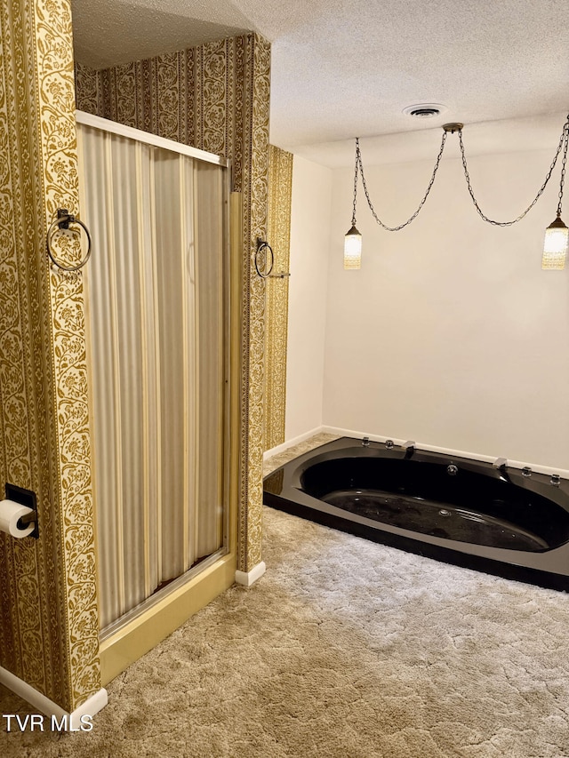 bathroom with a textured ceiling