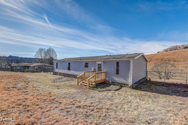 252 Scott Ln, Blountville, TN 37617 - rear view of house featuring a lawn and fence