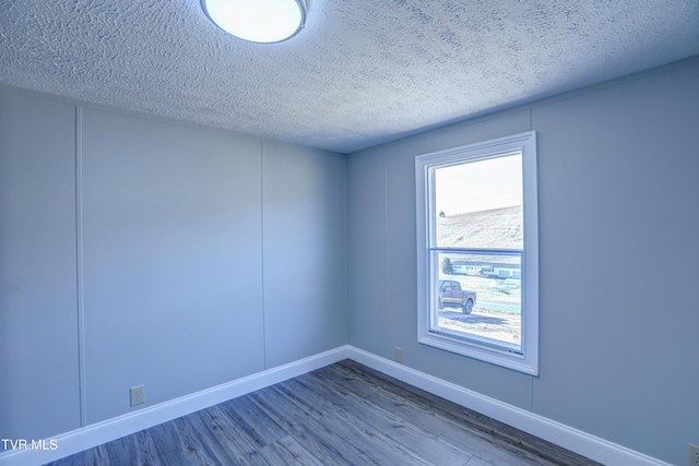 252 Scott Ln, Blountville, TN 37617 - empty room with baseboards, a textured ceiling, wood finished floors, and a decorative wall