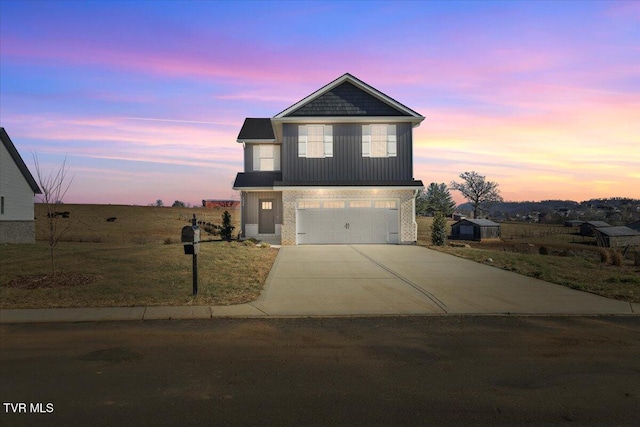 view of property with a garage