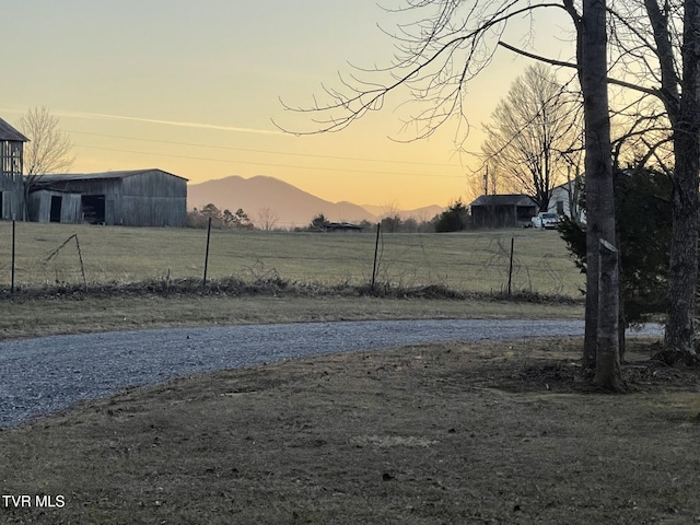 view of street with a mountain view