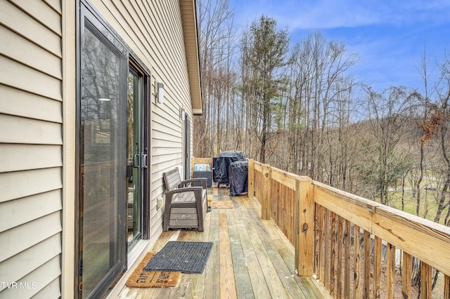 deck featuring area for grilling