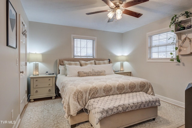 bedroom with ceiling fan