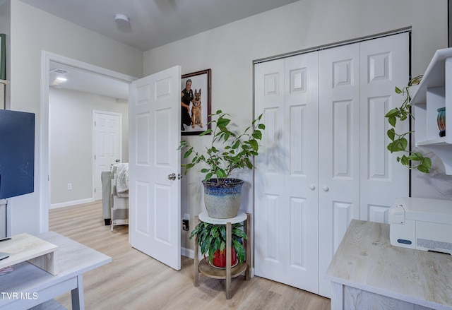 interior space featuring light hardwood / wood-style flooring