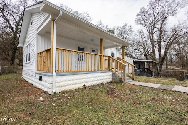 exterior space with covered porch