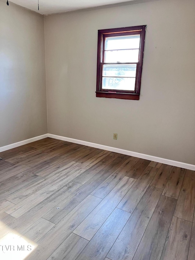 empty room featuring light wood-type flooring