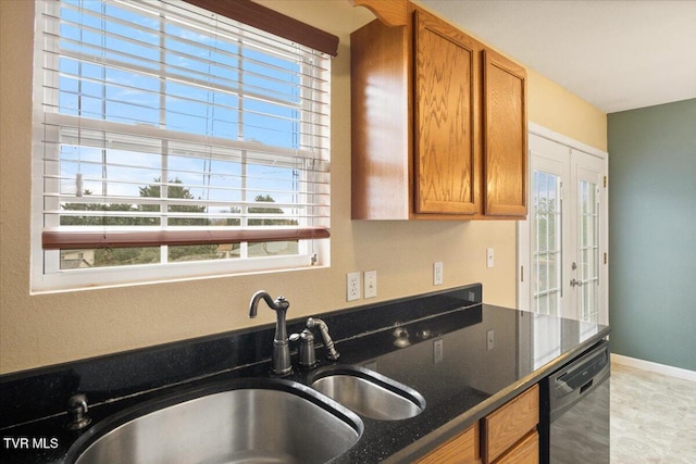 kitchen with stainless steel dishwasher and sink