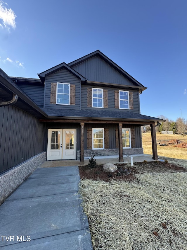 view of front of home with french doors