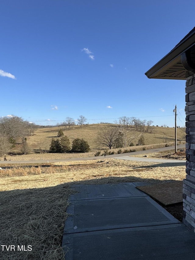 view of yard with a rural view