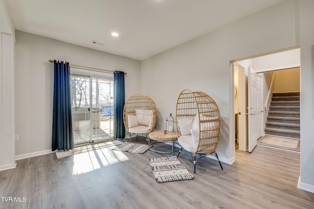 unfurnished room featuring light hardwood / wood-style flooring