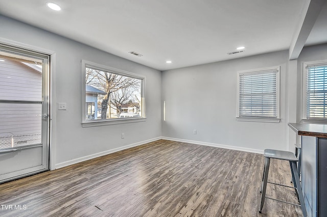 interior space featuring wood-type flooring