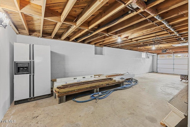 520 Heritage Ln, Jonesborough, TN 37659 - garage featuring white refrigerator with ice dispenser