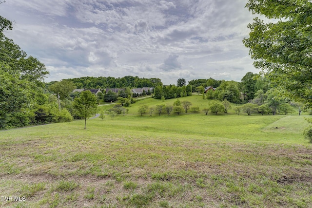 view of yard with a rural view and fence