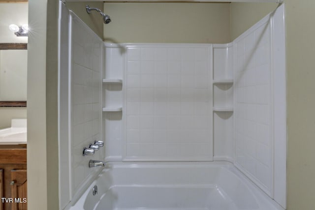 bathroom with vanity and tub / shower combination