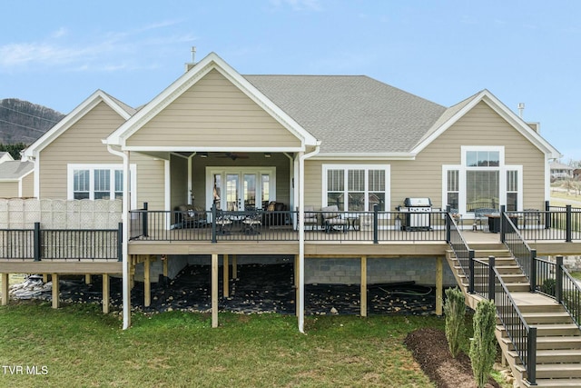 132 Hamilton Rd, Elizabethton, TN 37643 - back of house with a yard and ceiling fan
