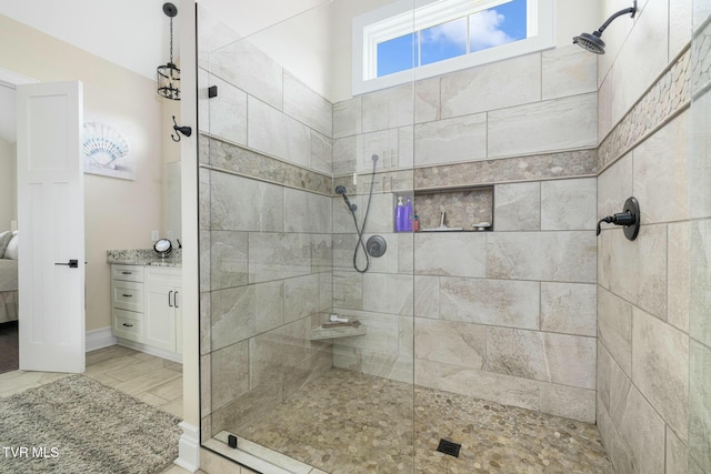 132 Hamilton Rd, Elizabethton, TN 37643 - bathroom featuring vanity and a tile shower