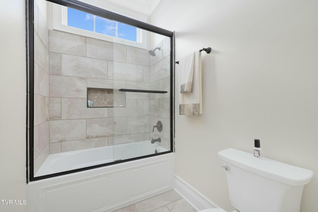 132 Hamilton Rd, Elizabethton, TN 37643 - bathroom featuring tile patterned floors, shower / bath combination with glass door, and toilet