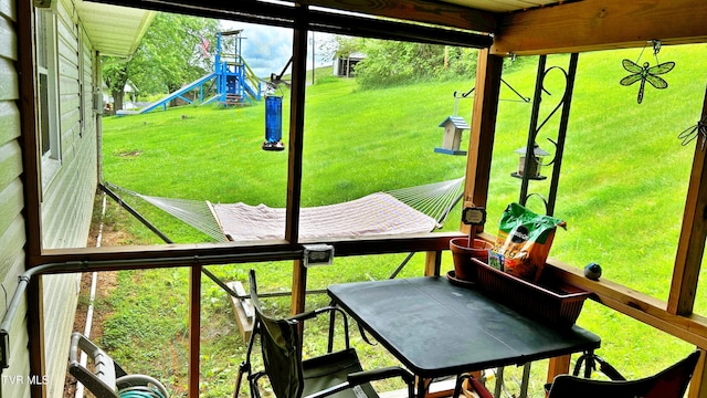 view of sunroom