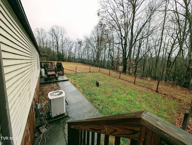 view of yard with a deck