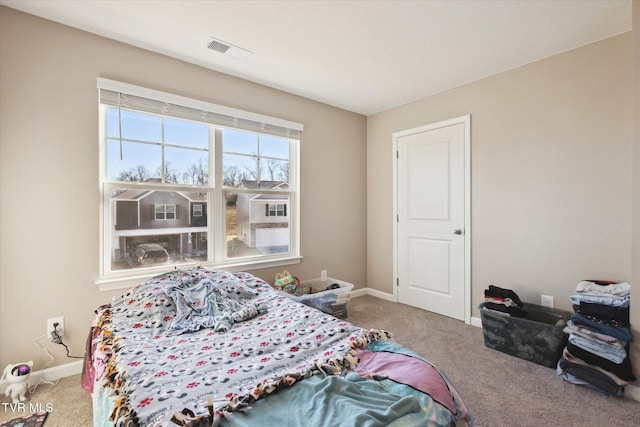 bedroom with carpet