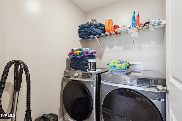 laundry area featuring washer and dryer