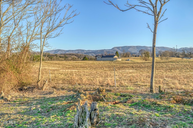 view of mountain feature with a rural view