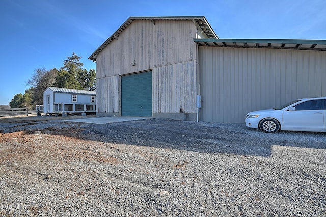 view of outdoor structure with a garage