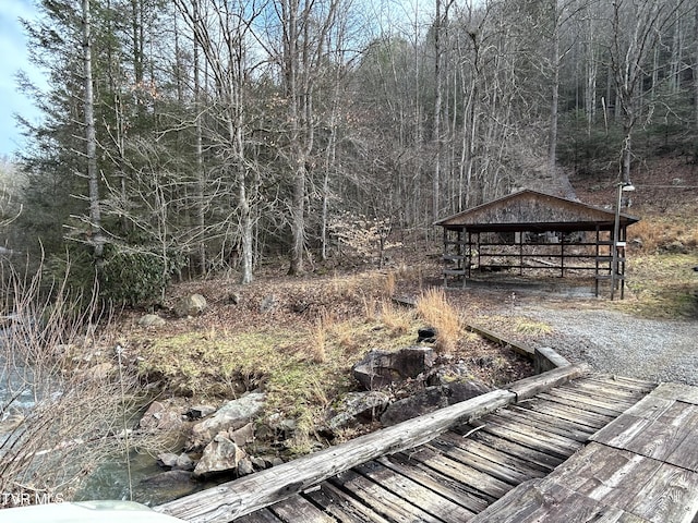 dock area with a gazebo