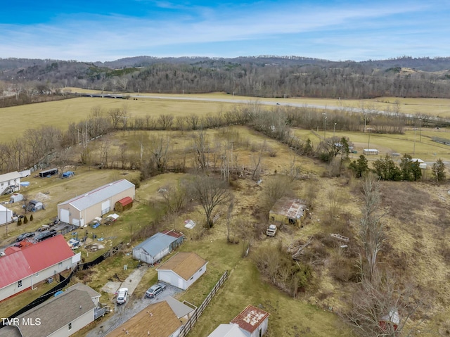 drone / aerial view featuring a rural view