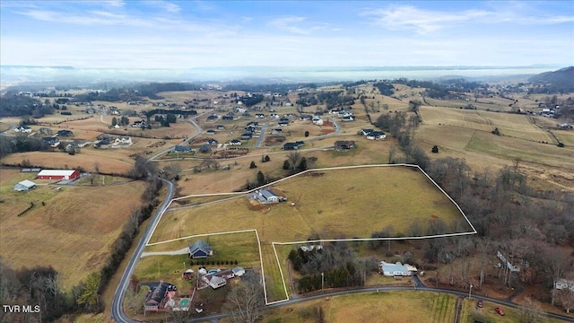 bird's eye view with a rural view