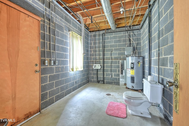 basement with water heater