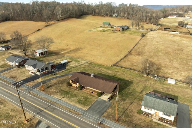 bird's eye view featuring a rural view