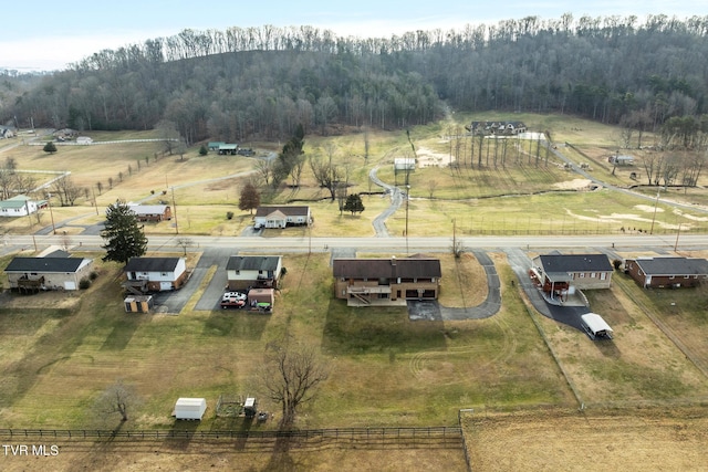 drone / aerial view with a rural view