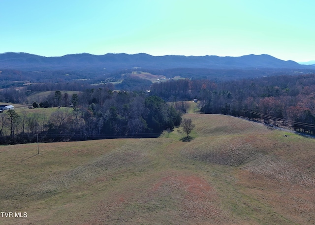 view of mountain feature with a rural view