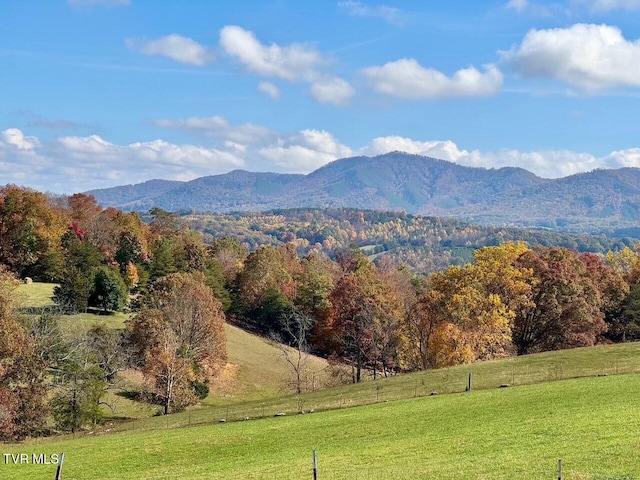 mountain view with a rural view