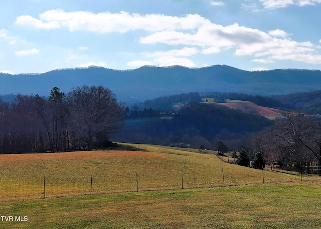 view of mountain feature featuring a rural view