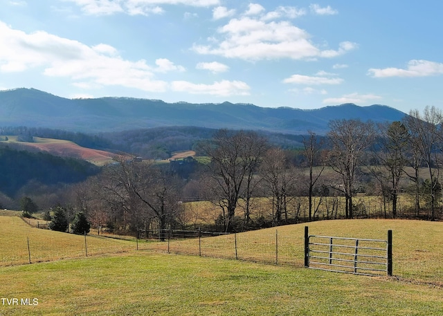 mountain view with a rural view