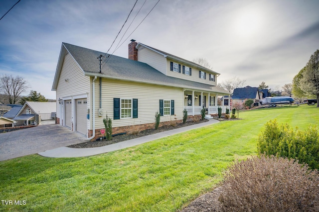 exterior space with a front lawn and covered porch