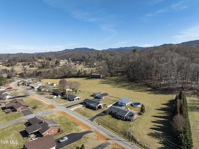 aerial view featuring a mountain view