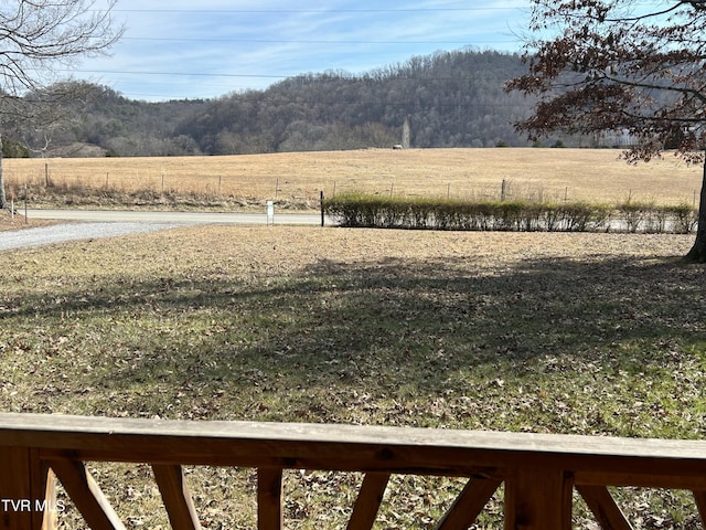 view of yard with a rural view