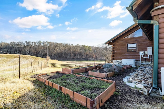 view of yard with a rural view