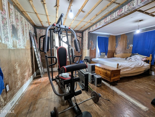 bedroom with wood-type flooring