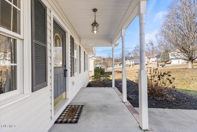 view of patio featuring covered porch