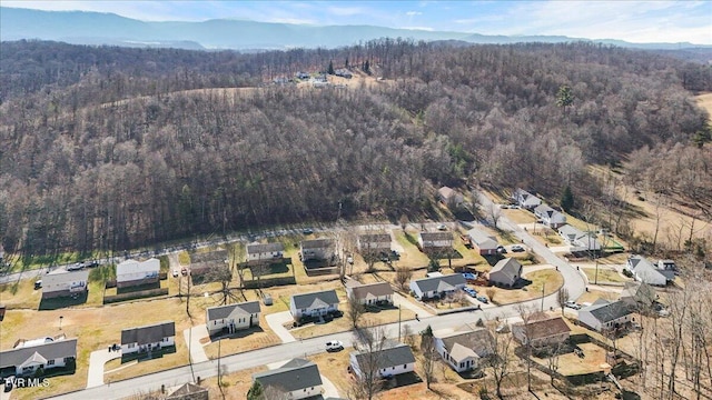 bird's eye view with a mountain view