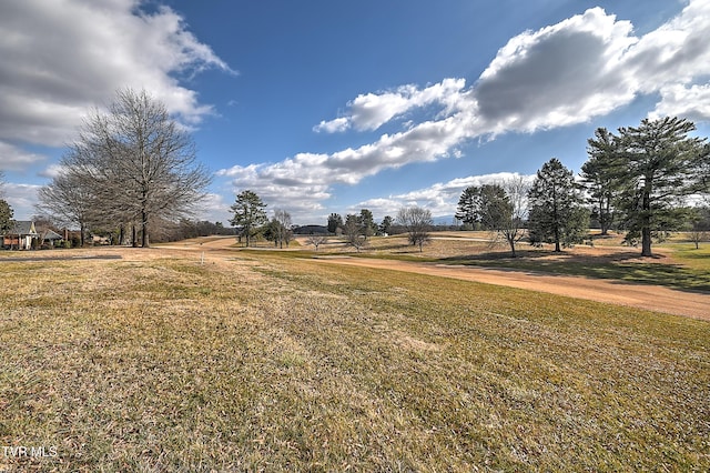 view of yard with a rural view