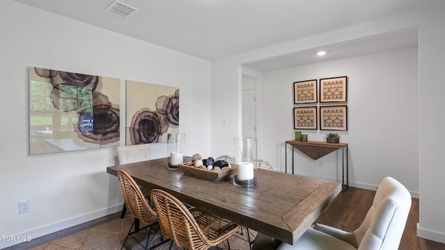 dining room featuring dark hardwood / wood-style floors