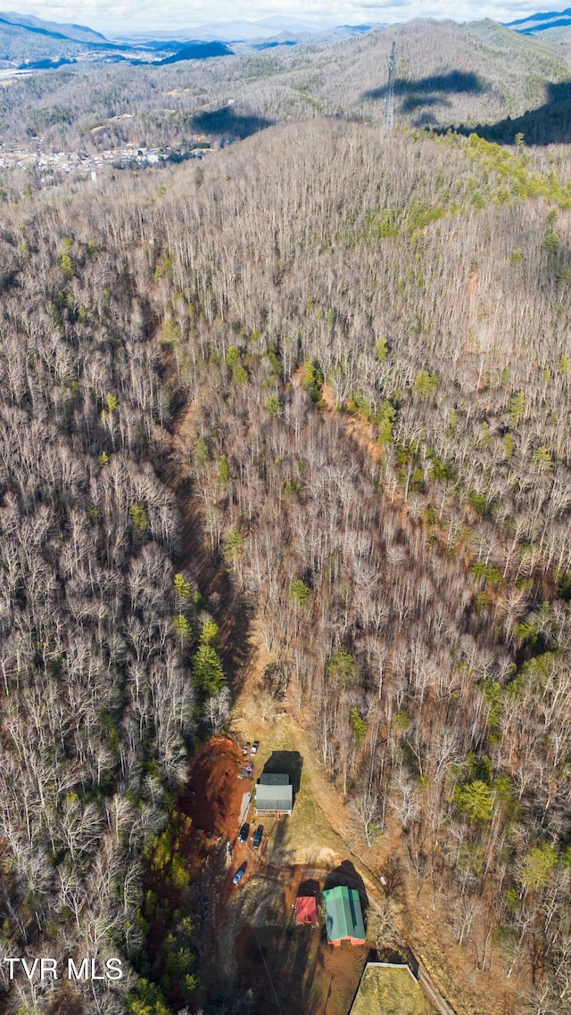 aerial view featuring a mountain view