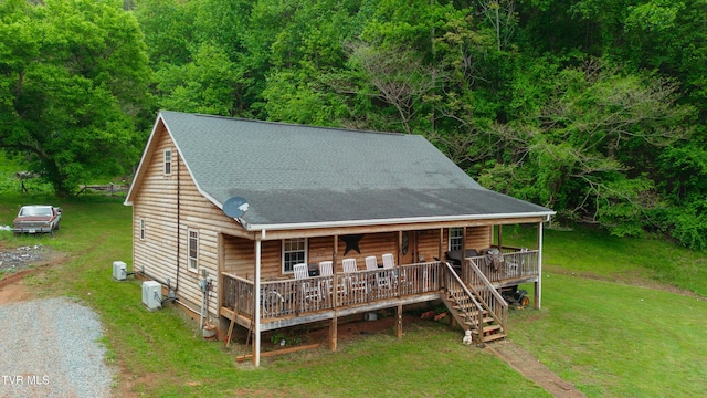 109 Triangle B Dr, Erwin, TN 37650 - view of front of property with a front yard, ceiling fan, and a wooded view